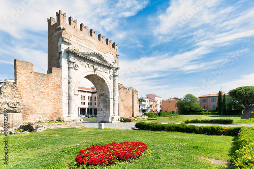 Ancient Arch of Augustus Roman Emperor in Rimini photo