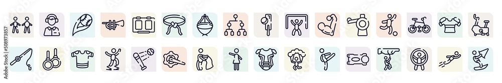 surf outline icons set. thin line icons such as body mass index, strike, belts, goalie, soccer game, gymnastic rings, powerbocking, bullfight, stem icon. surf outline icons set. thin line icons such as body mass index, strike, belts, goalie, soccer game, gymnastic rings, powerbocking, bullfight, stem icon.