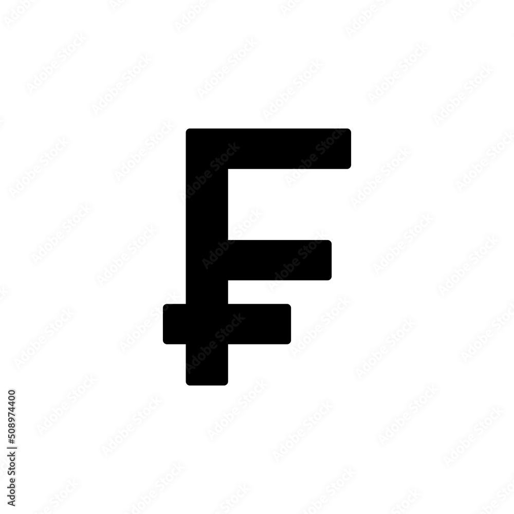 Swiss Franc vector sign, franc icon isolated on white background Swiss Franc vector sign, franc icon isolated on white background