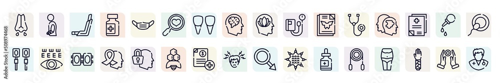 biochemistry and medicine outline icons set. thin line icons such as mucus, inhalator, health check, sphygmomanometer, psychologist, eye test, hope, medical invoice, jumping rope icon. biochemistry and medicine outline icons set. thin line icons such as mucus, inhalator, health check, sphygmomanometer, psychologist, eye test, hope, medical invoice, jumping rope icon.