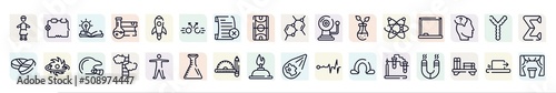 knowledge outline icons set. thin line icons such as headmistress, wise, collision, alarm bell, drawing board, black hole, ascend, drawing tools, experimentation, icon1_ icon.