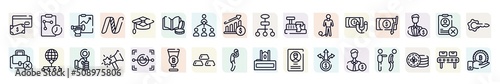 cryptocurrency outline icons set. thin line icons such as savings, forecast, finance book, cashier hine, inflation, distribute, favourites, gold ingots, backer icon.
