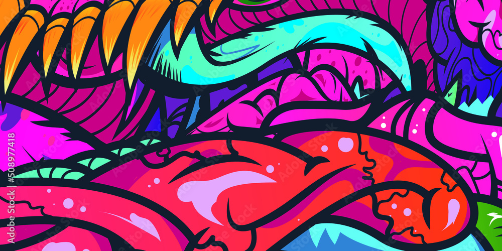 Vector Abstract colorful design graffitti texture