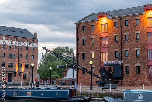 View of Gloucester docks on a summer evening photo