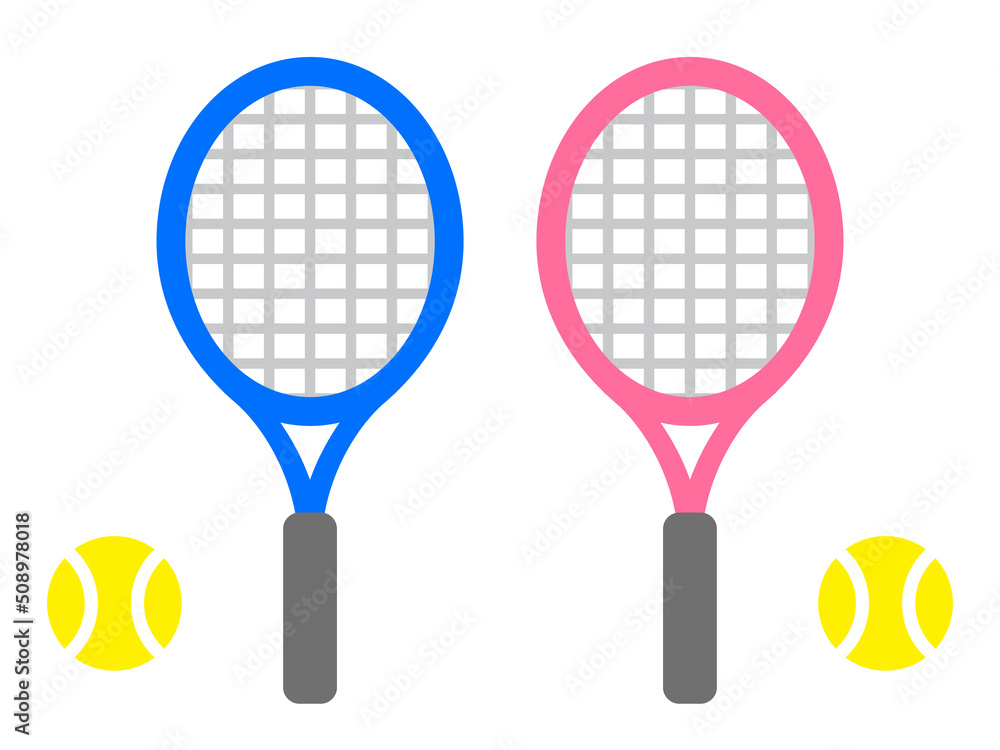 テニスラケットとテニスボール＿ベクター2