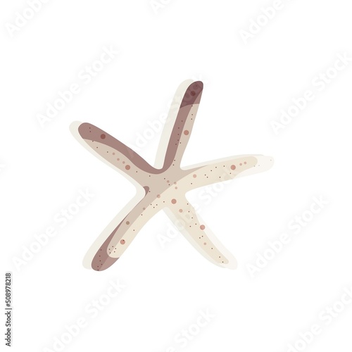 Starfish on the white background. Beach, marine nature, nautical concept. Isolated vector collection.