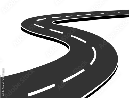 route sinueuse horizon vecteur