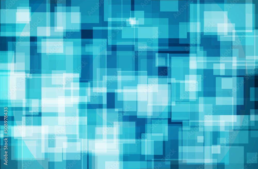 Digital data square blue pattern background. Abstract technology communication concept background