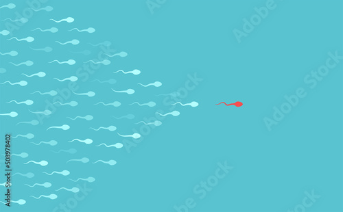 The sperm cell leader. Reproductive medicine health care pregnancy background