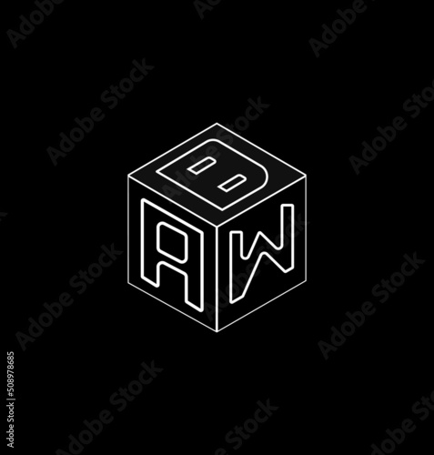 cube letter logo design, Font letter logo design.
