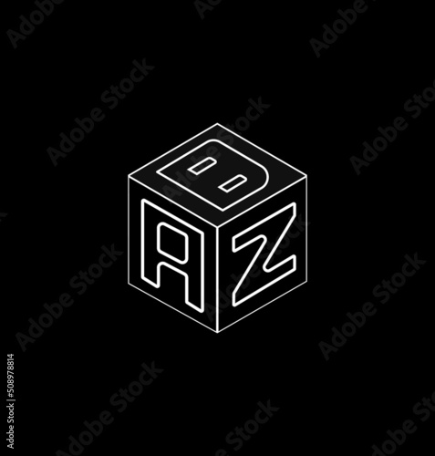 cube letter logo design, Font letter logo design.