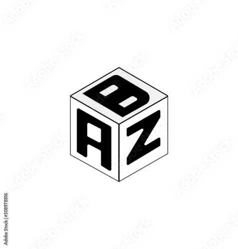 cube letter logo design, Font letter logo design.