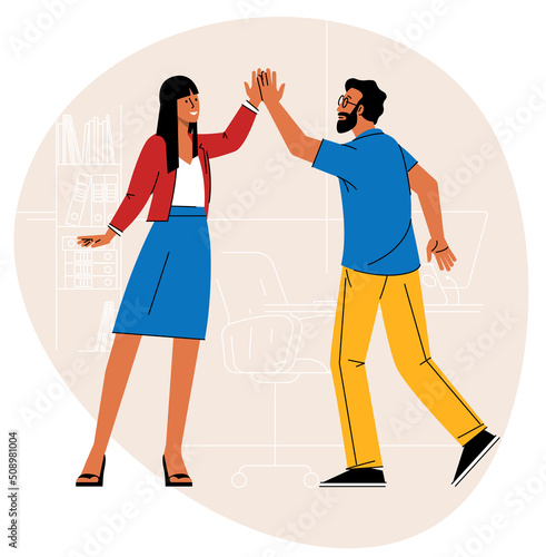High-five vector concept.