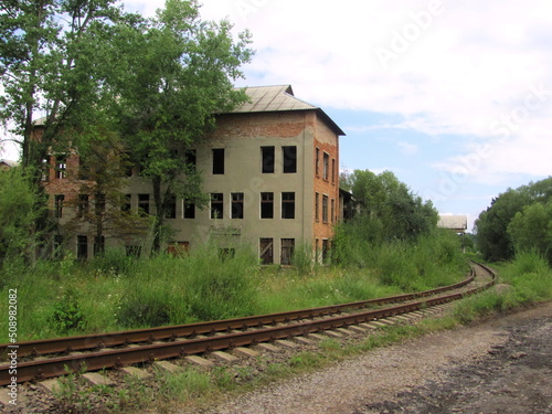 Access railway to the abandoned old factory