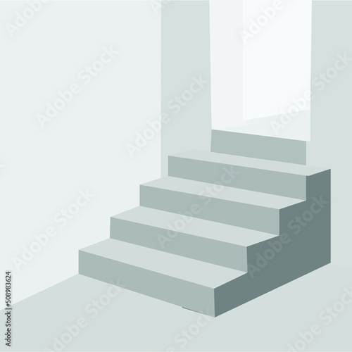 interior design background White stairs with door empty room illustration 
