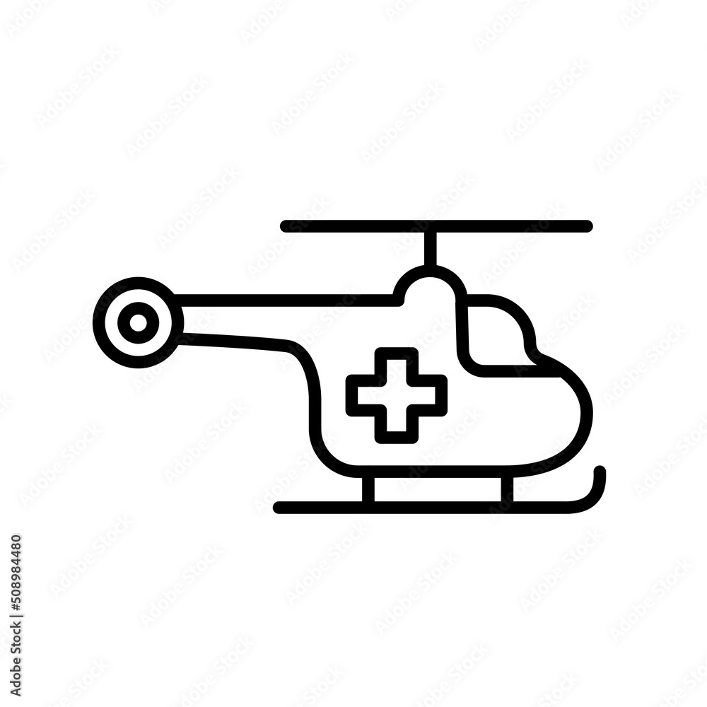 Helikopter medyczny  ikona - obrazy, fototapety, plakaty 