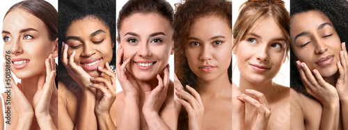 Collage with beautiful youn...