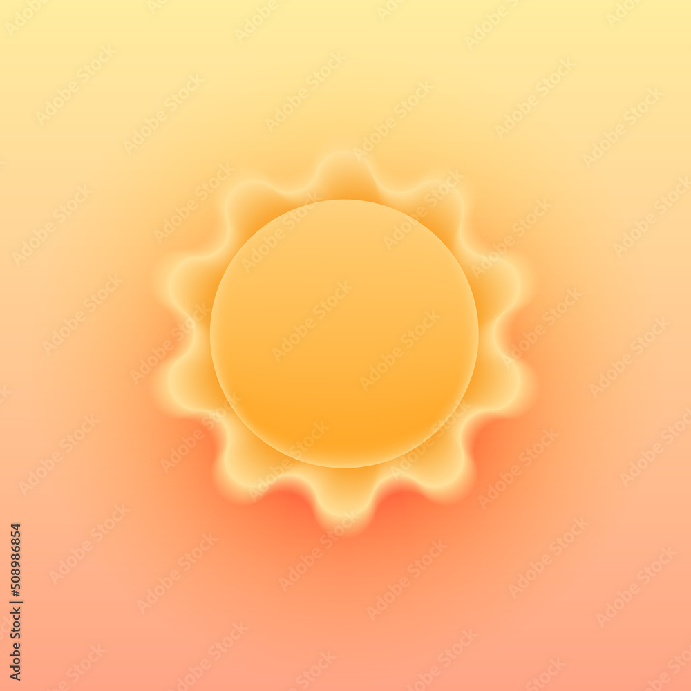 The sunny weather icon for a website or mobile app UI. Bright realistic 3d modern glass morphism design in vector. The sunny weather icon for a website or mobile app UI. Bright realistic 3d modern glass morphism design in vector.