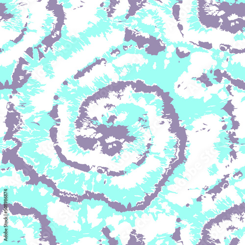 Vector Tie Dye Texture Repeat. Ethnic Print. Floral Psychedelic Prints. Azure Tonal Design. Creative Bohemian Tile. Pale Blue Tie Dye Rug. Watercolor Pattern Print. Bleach Dye.