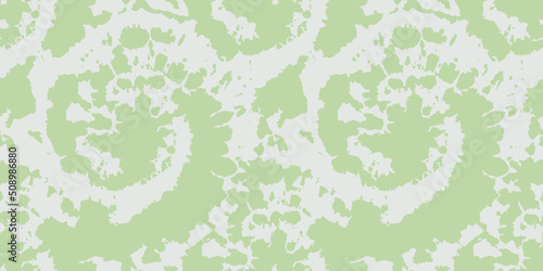 Vector Tie Dye Seamless Pattern. Ethnic Pattern. Floral Bohemian Ornament. Cream Tonal Borders. Graphic Pattern Print. Olive Tie Dye Rug. Watercolor Background. Washed Effect.