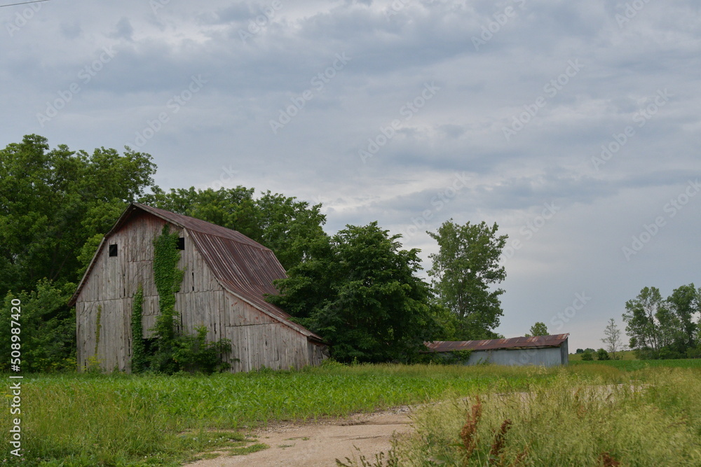 Old Barn in a Farm Field Old Barn in a Farm Field