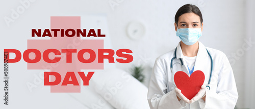 Cardiologist with red heart...