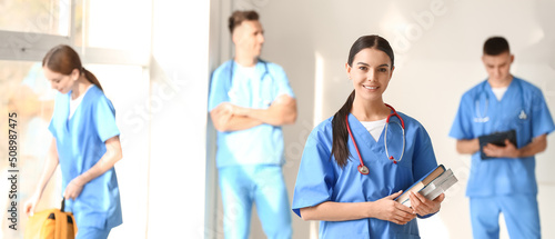 Female medical student in h...