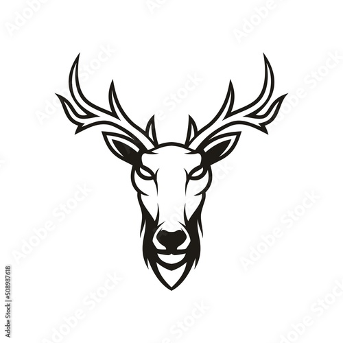 Deer head illustration isolated on white background