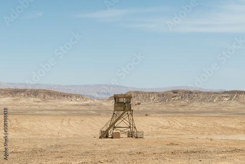 Картината върху платно Guard tower standing alone in the Negev Desert in southern Israel