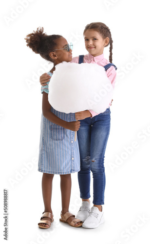 Cute little girls with cott...