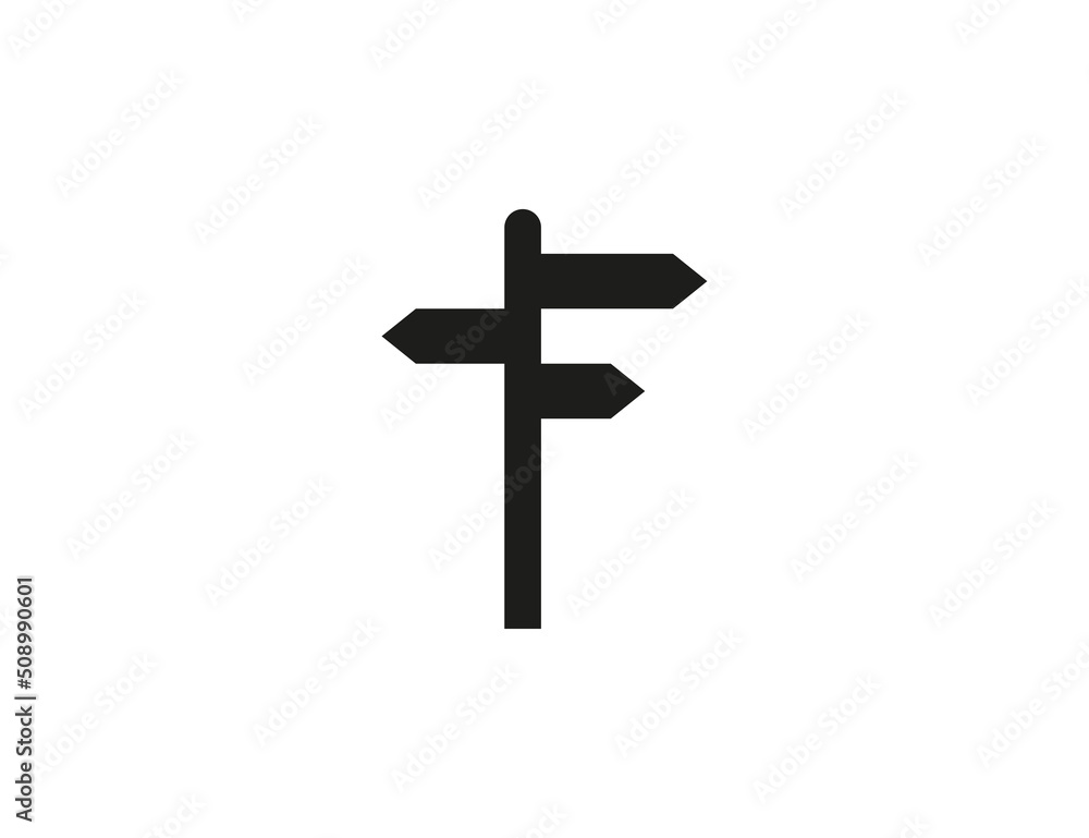Signboard, directions icon. Vector illustration.