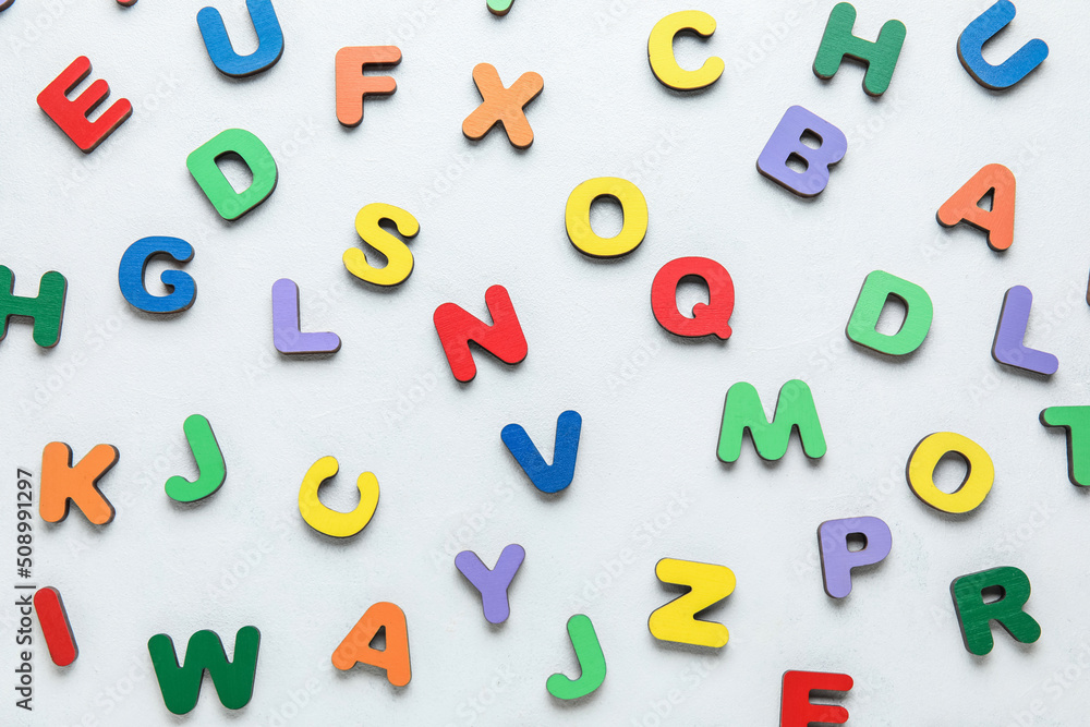 Fototapeta premium Colorful letters on white background. Alphabet concept