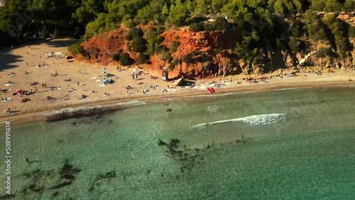 Cala Llenya beach in Ibzia, Spain photo