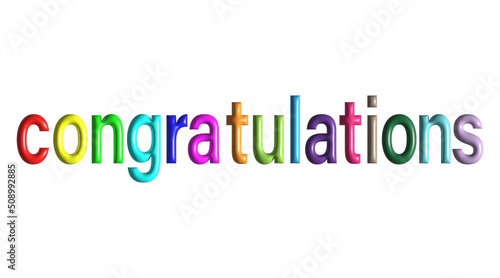 Typography Multicolored 3D Congratulations graphic resources isolated transparent white background png