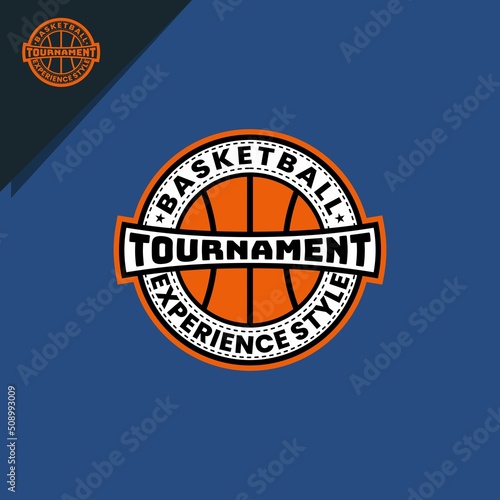 simple basketball emblem for logo or icon