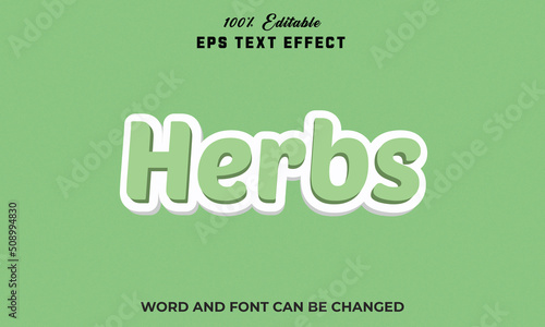 Herbs Editable 3d text Effect Style Premium,