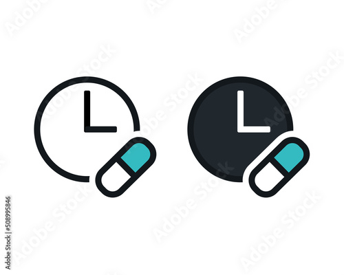 Time to take medicine. Vector illustration