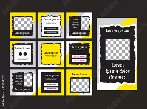 social media templates, puzzle posts. collection of social media templates suitable for advertising or promotion. vector illustration