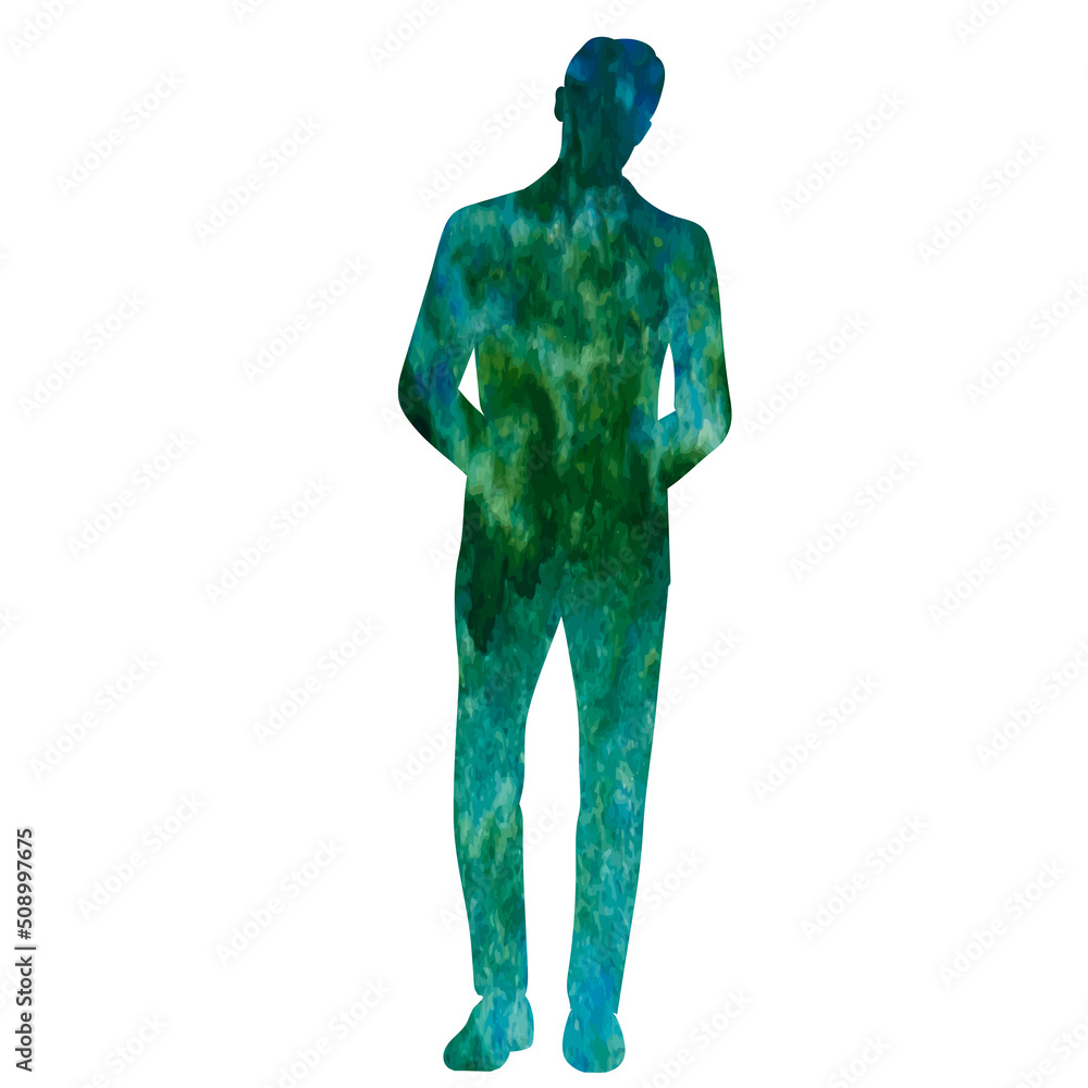man watercolor silhouette on white background man watercolor silhouette on white background