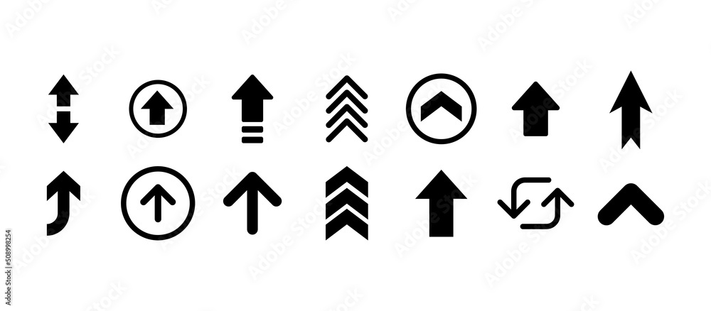 Arrows vector collection. Set of arrow pictogram variations. Simple icons. Arrows vector collection. Set of arrow pictogram variations. Simple icons.
