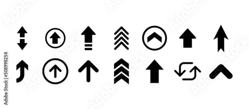Arrows vector collection. Set of arrow pictogram variations. Simple icons.