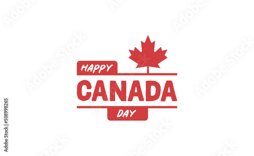 Canada day banner. Canadian red leaf.