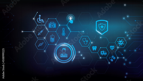 Integrated healthcare, medical support concept – vector illustration