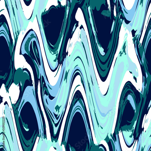 Vector Blue Ink Gradient Seamless. Fluid Art Pattern. Bohemian Pattern. Abstract Tile pattern. Pastel Tie Dye Batik. Watercolor Bohemian Tile. Seamless Marble Texture.
