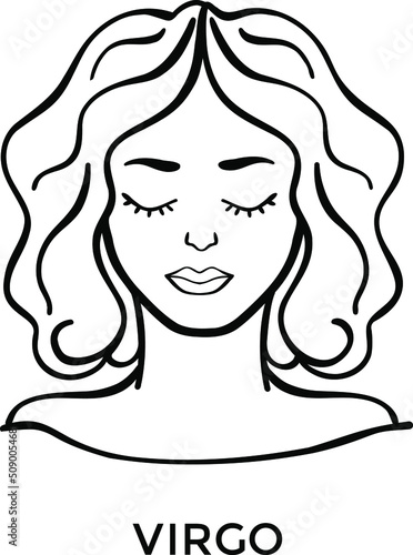 hand drawn astrological zodiac sign virgo