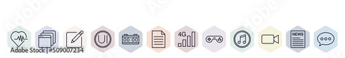 set of web icons in outline style. thin line icons such as