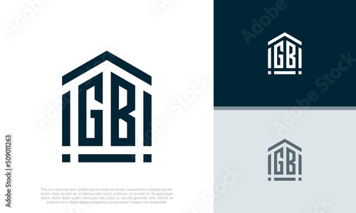 Simple Initials GB logo design. Initial Letter Logo. Shield logo. 
