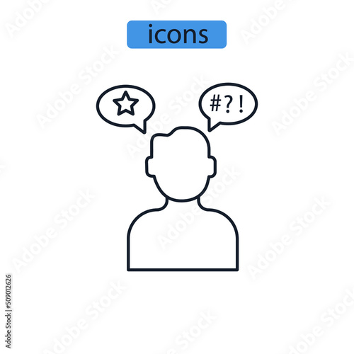 Behavior icons symbol vector elements for infographic web