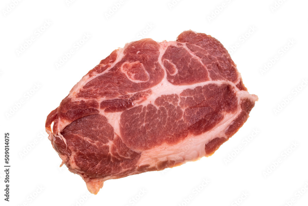 steak, pork neck isolated on a white background