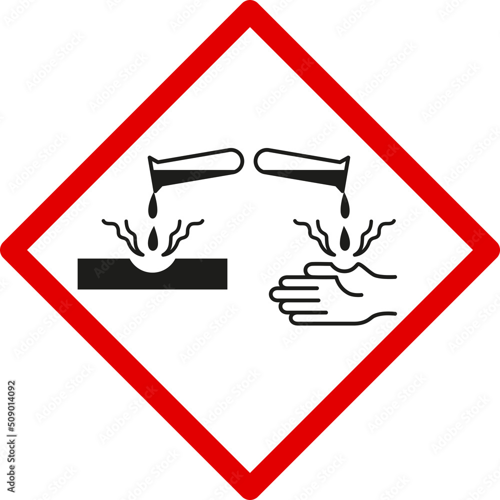 Safety Symbol Dangerous For Skin Caustic Liquid Simple Sign Vector Graphic Stock Vector